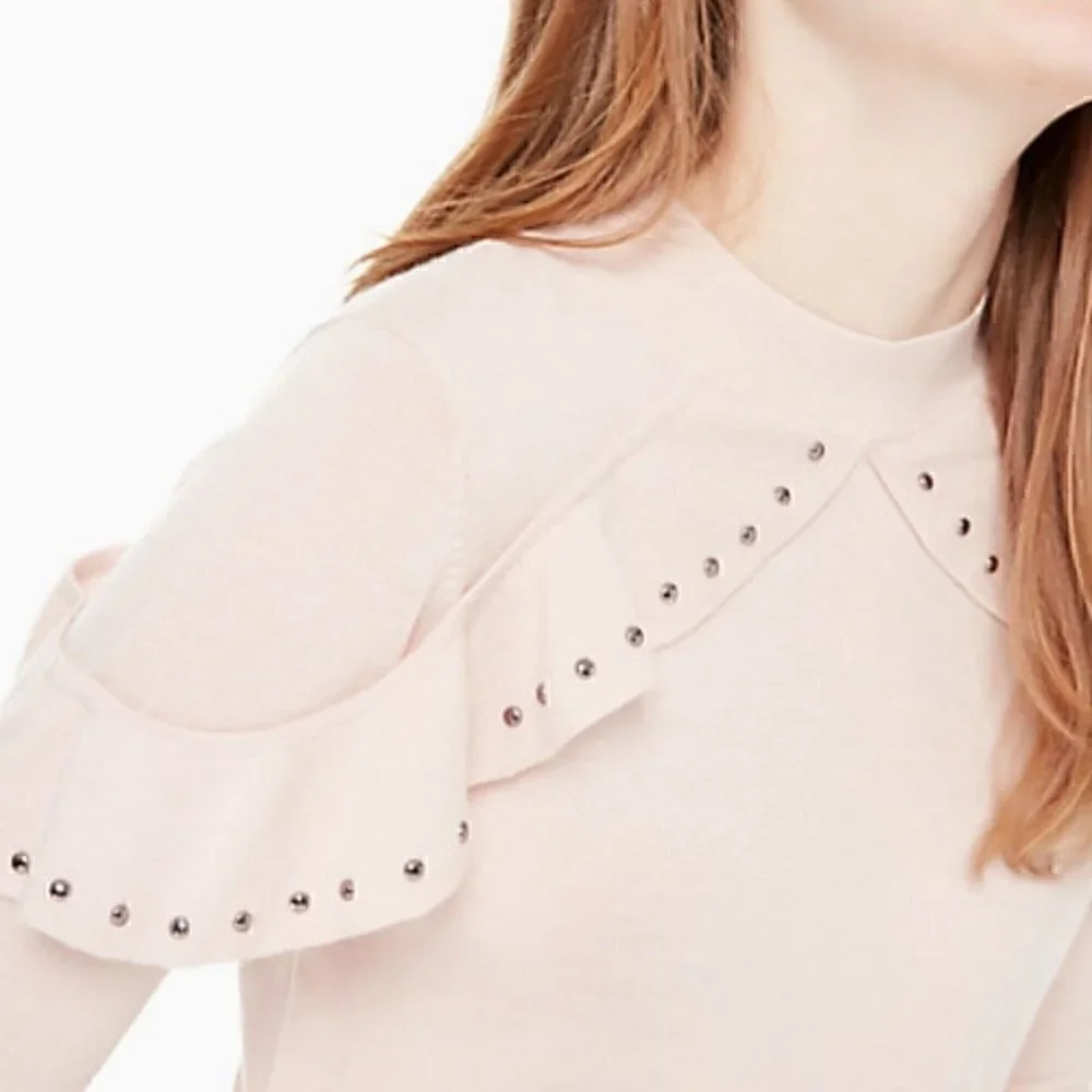 💗 Kate Spade 100% wool ruffle studded sweater - XS/0